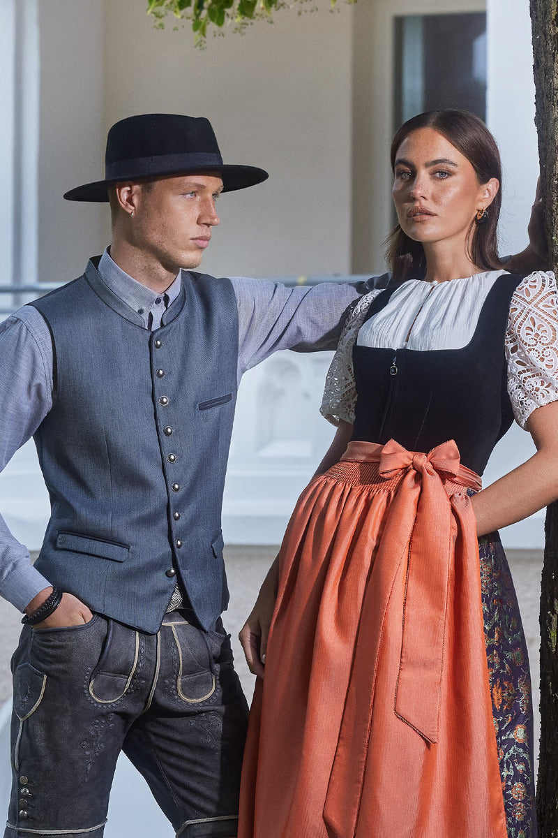 Kruger Long Dirndl 2pcs. 70cm "Jacinta" black