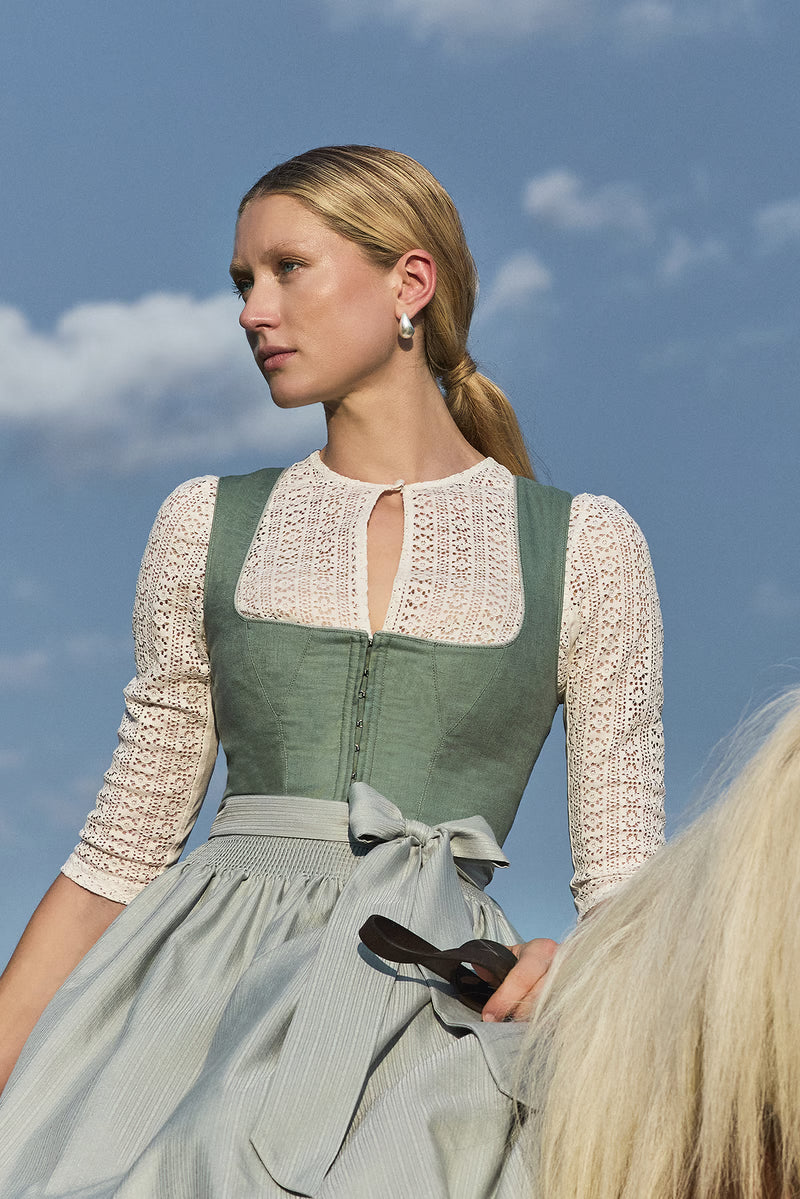 Kruger Virelia Long Dirndl, Green — 70cm 2pc Set