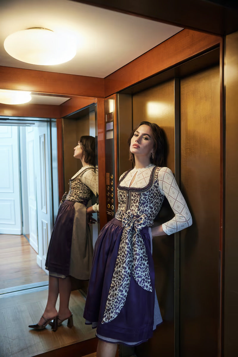Kruger Midi Dirndl - 2pcs 60cm Laren Purple Size 38 – CA Dirndl Haus