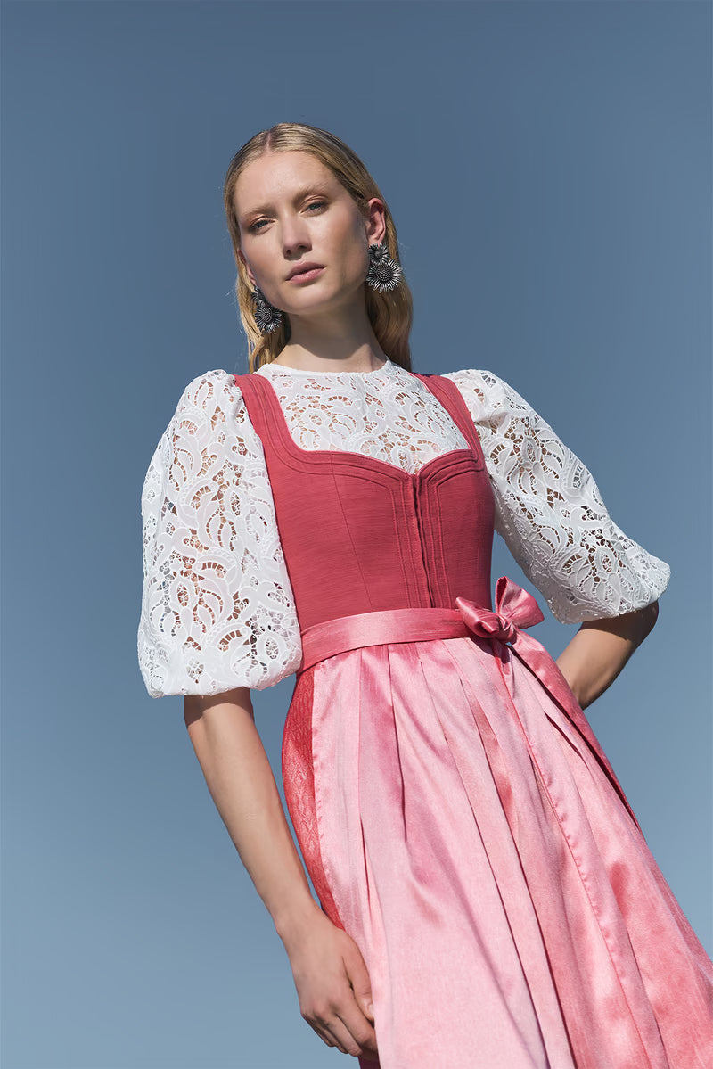 Kruger Midi Dirndl 2pcs. 60cm "Fiorina" red