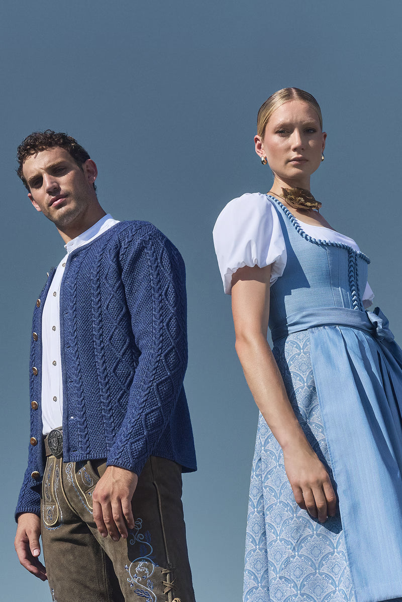Kruger Lysara Long Dirndl, Light Blue — 70cm 2pc Set