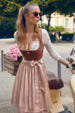 Kruger Midi Dirndl 2pcs. 60cm "Dena" red (40,42)