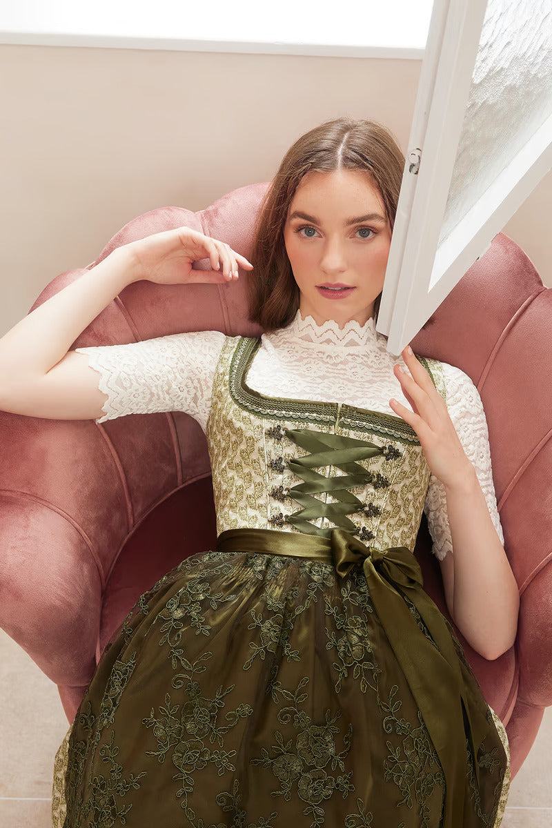 Kruger Mini Dirndl - Elegant Green Dirndl 2pcs CA Dirndl Haus Kruger Mini Dirndl - Elegant Green Dirndl 2pcs CA Dirndl Haus
