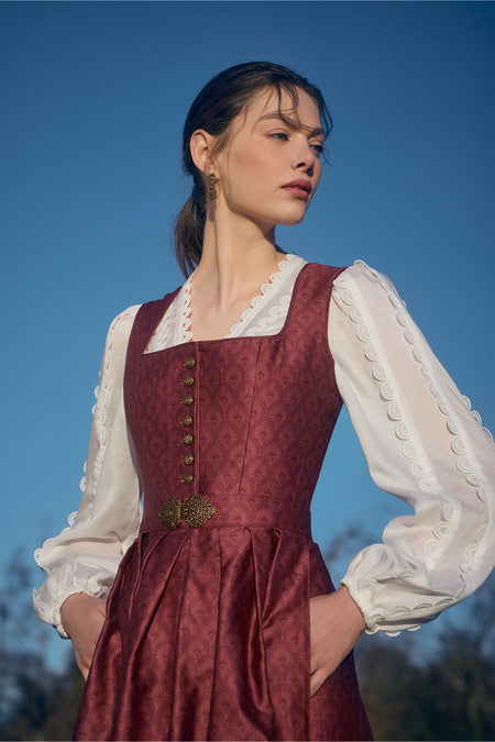 Julia Trentini Talina Dirndl, Red — 70cm Long