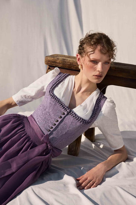 Julia Trentini Salomea Dirndl, Purple — 80cm Maxi