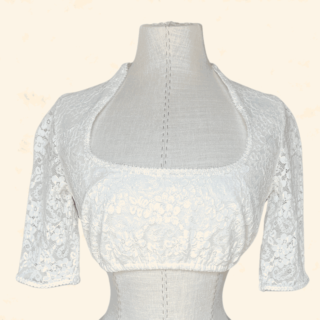 Kruger Collection Dirndl Blouse 1003 in ecru, size 36, made from 100% polyester.