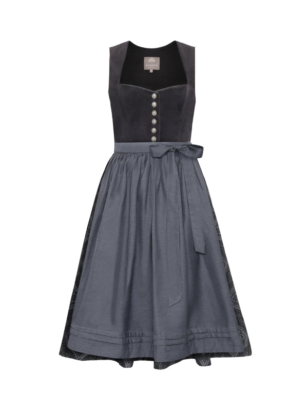 Dirndl with velvet top and jacquard skirt