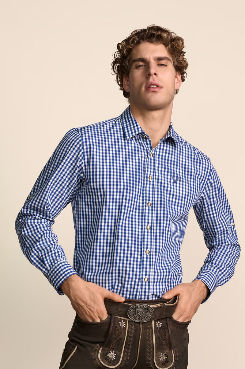 Krueger Traditional Long Sleeve Shirt "Dimitros" blue