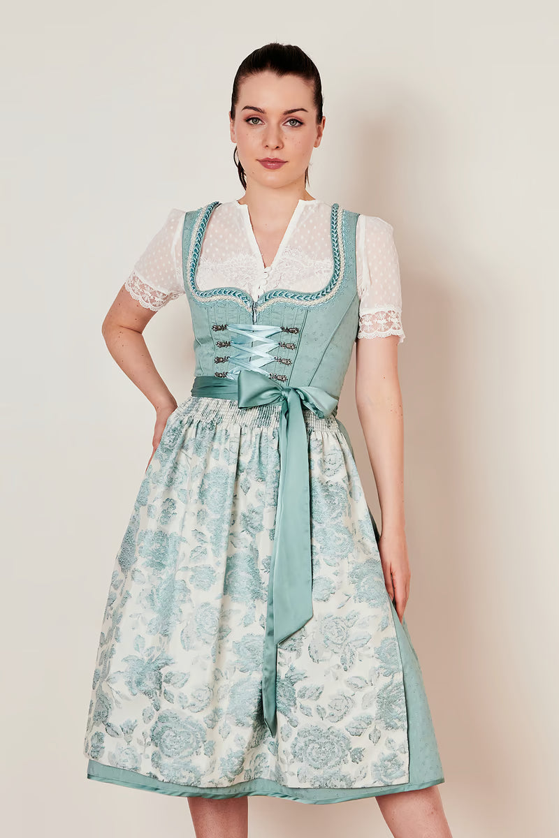 Kruger Long Dirndl 2pcs. 70cm "Abella" blue (size 42 only)