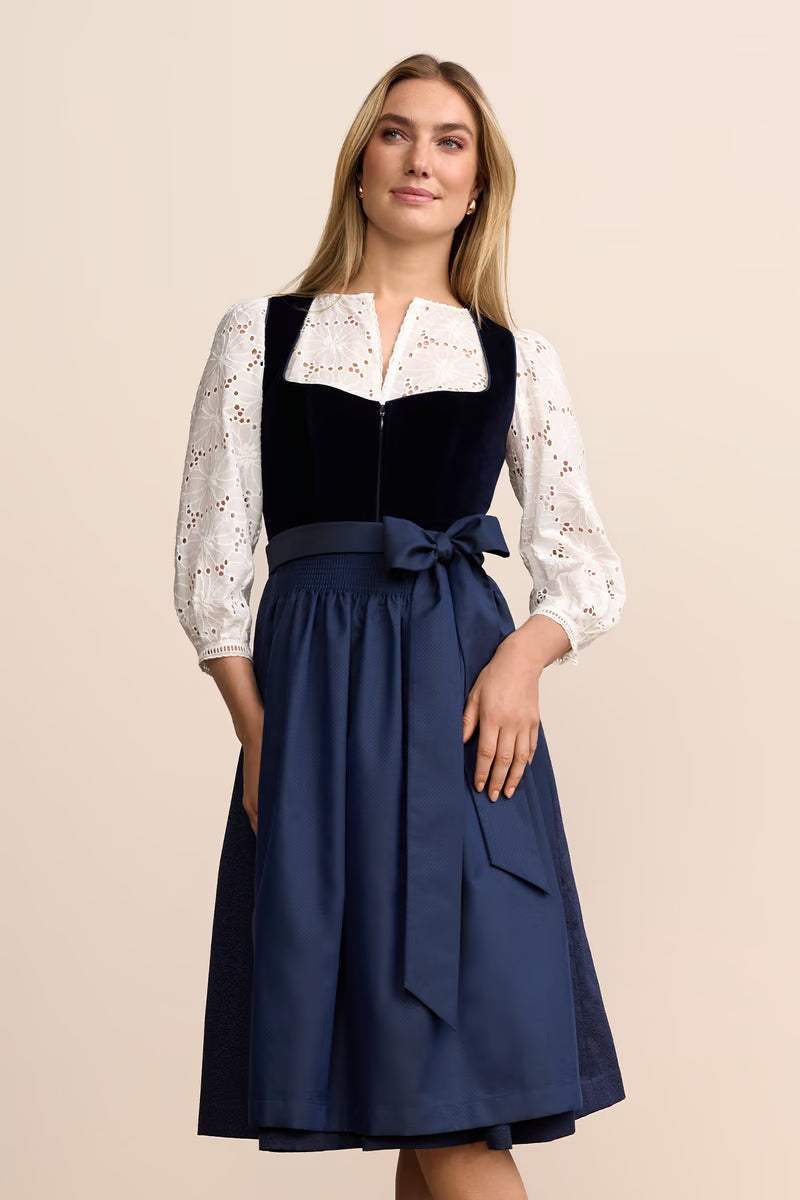 Kruger Neea Long Dirndl, Blue — 70cm 2pc Set