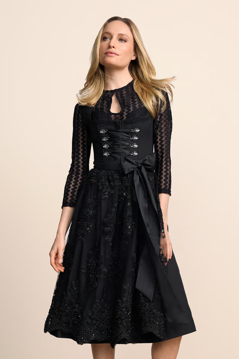 Kruger Long Dirndl 2pc 70cm "Ziska" black (size 36)