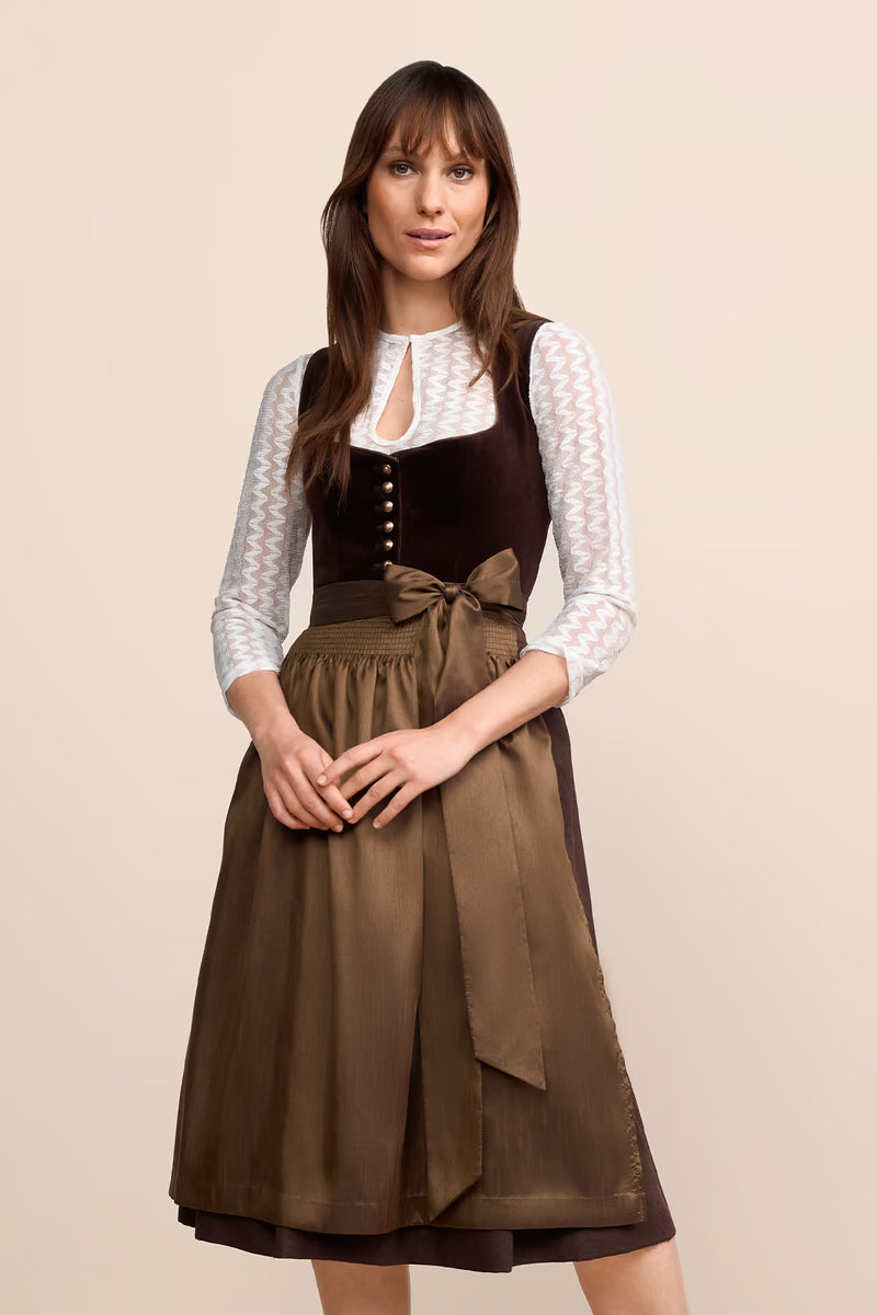 Kruger Long Dirndl 2pcs. 70cm "Odile" brown