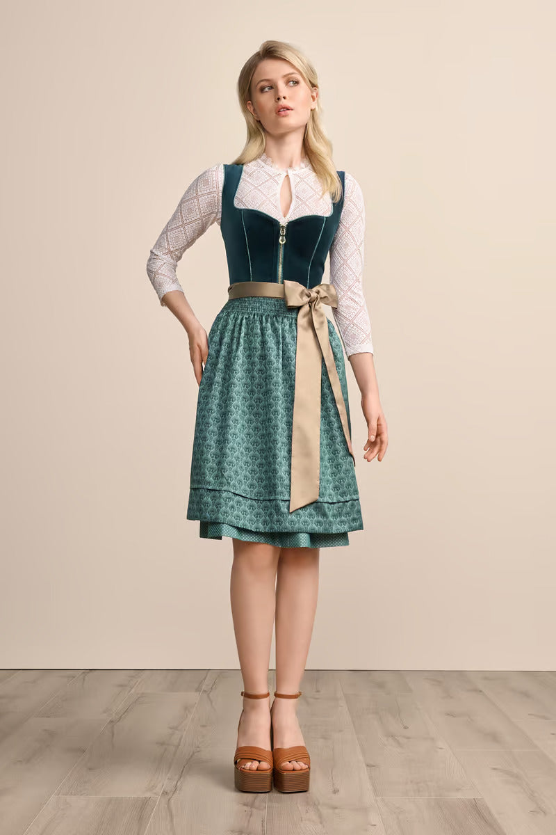 Kruger Midi Dirndl 2pcs. 60cm "Fadia" green (low stock)