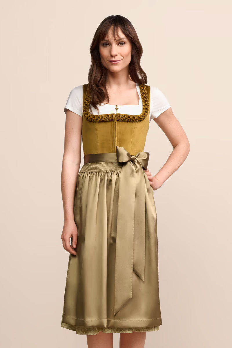 Kruger Berit Long Dirndl, Yellow — 70cm 2pc Set