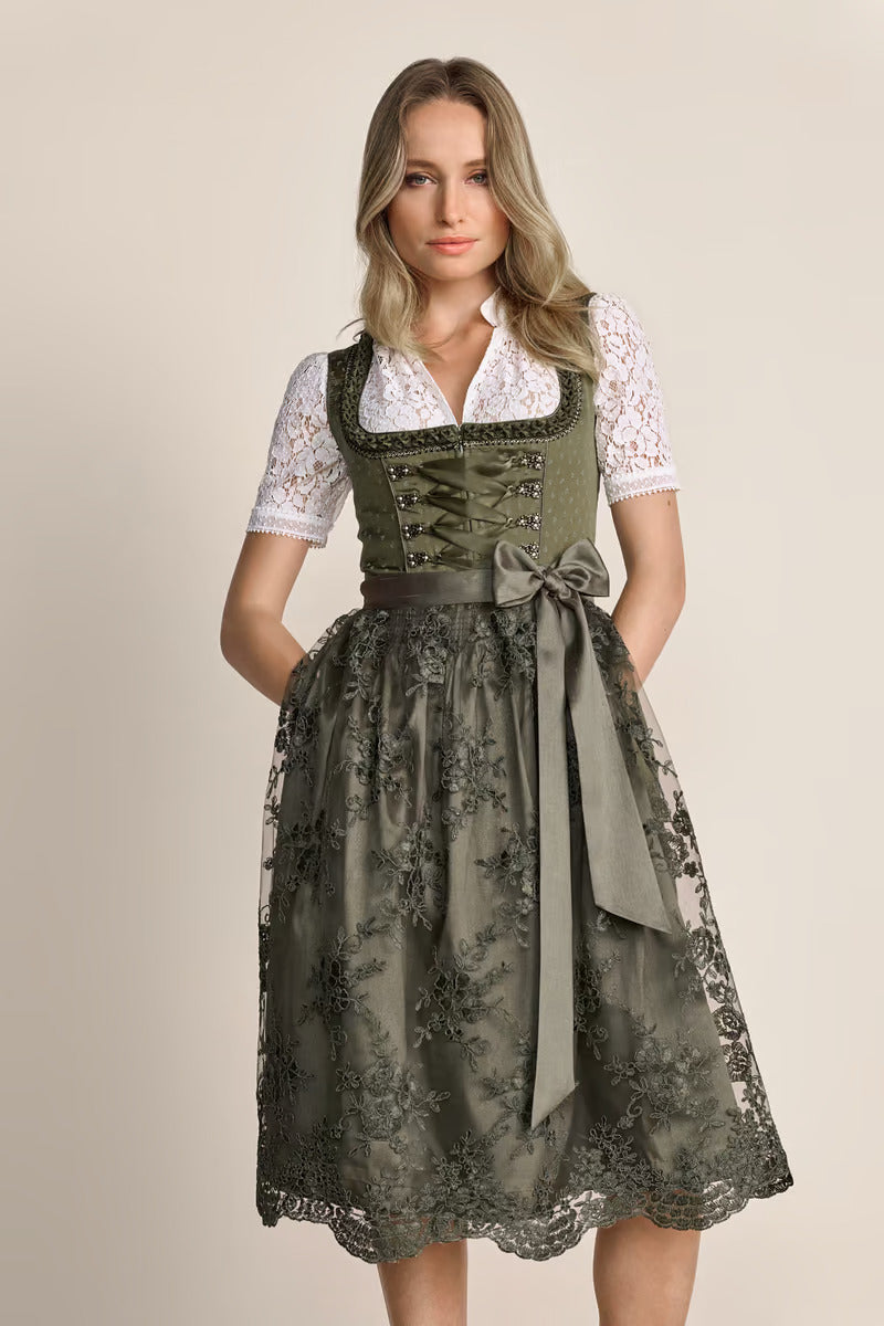 Kruger Long Dirndl 2pcs. 70cm "Mirna" green (38)