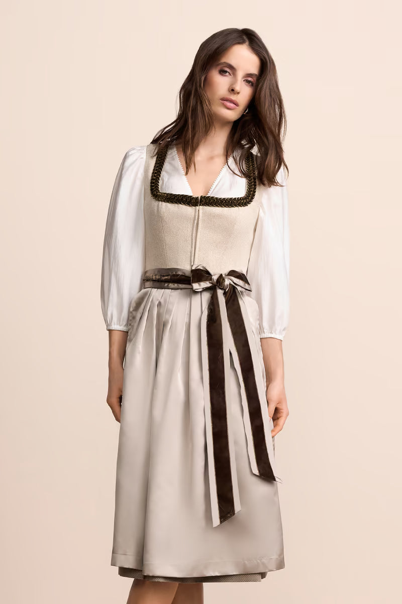Kruger Long Dirndl 2pcs. 70cm "Serina" beige