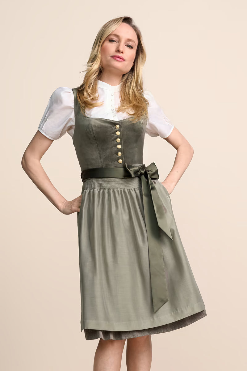 Kruger Midi Dirndl 2pcs. 60cm "Avara" olive