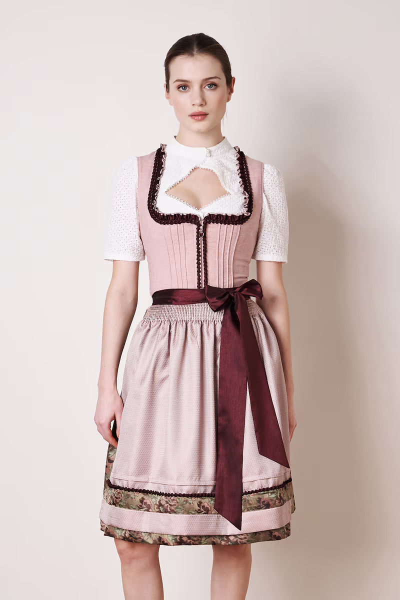 Kruger Midi Dirndl 2pcs. 60cm "Gianna" pink (36)