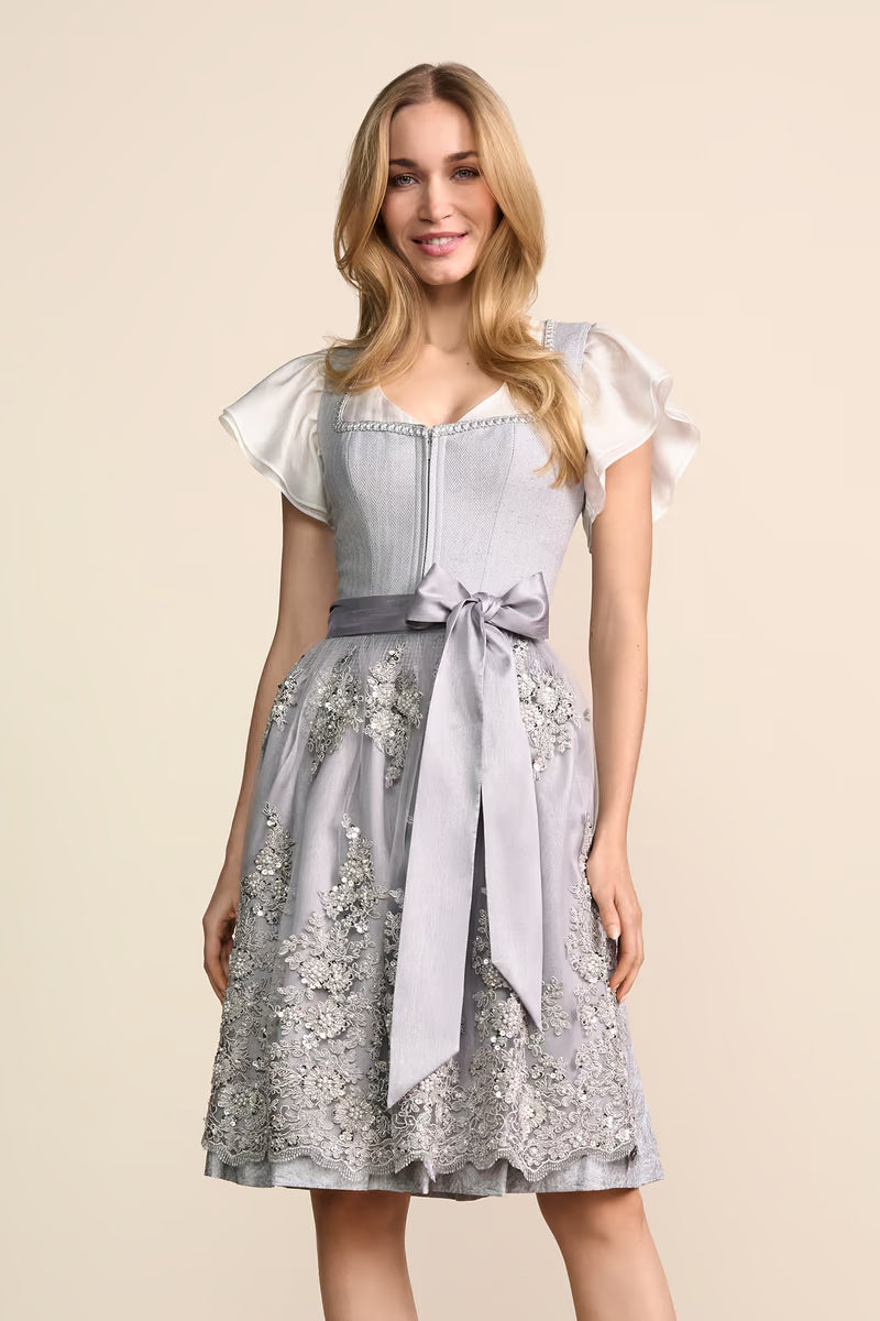 Kruger Midi Dirndl 2pcs. 60cm "Joren" gray