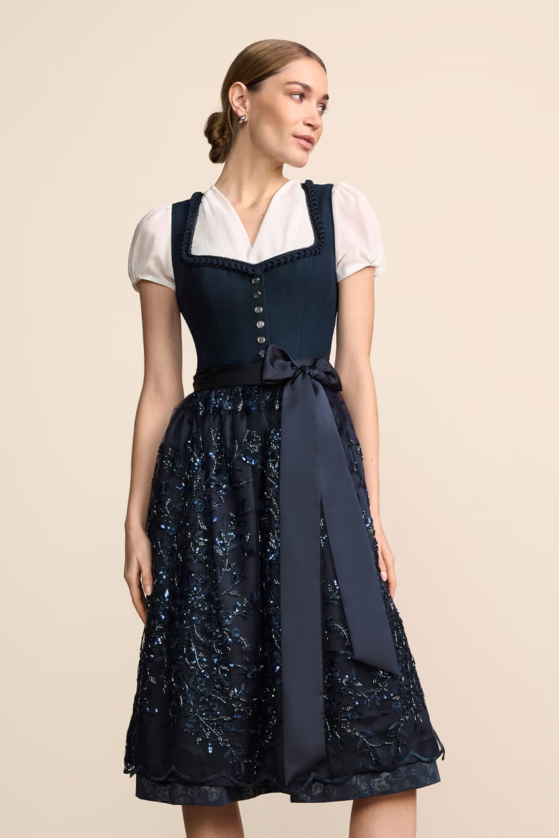 Kruger Long Dirndl 2pcs. 70cm "Fayana" blue