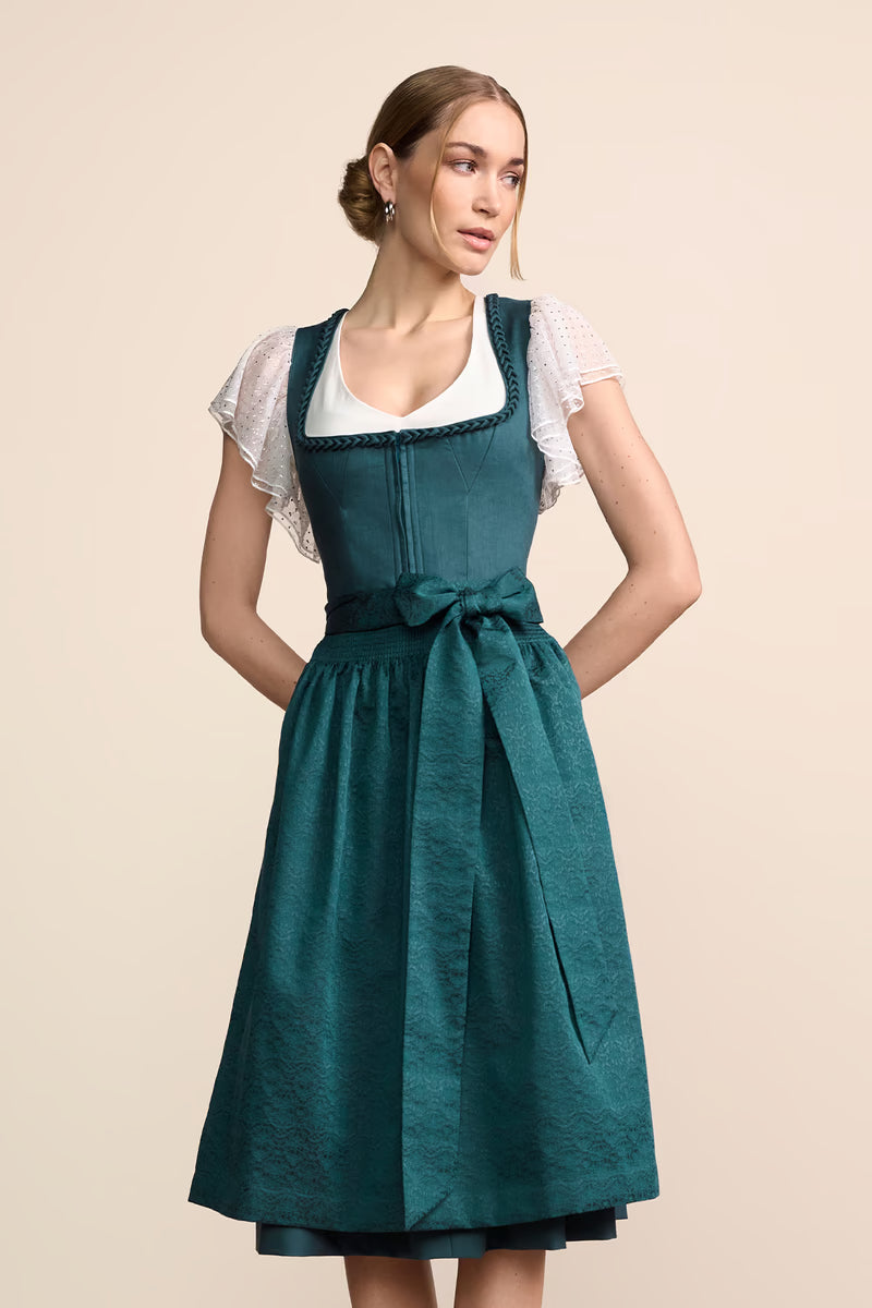 Kruger Long Dirndl 2pcs. 70cm "Oceanne" turquoise