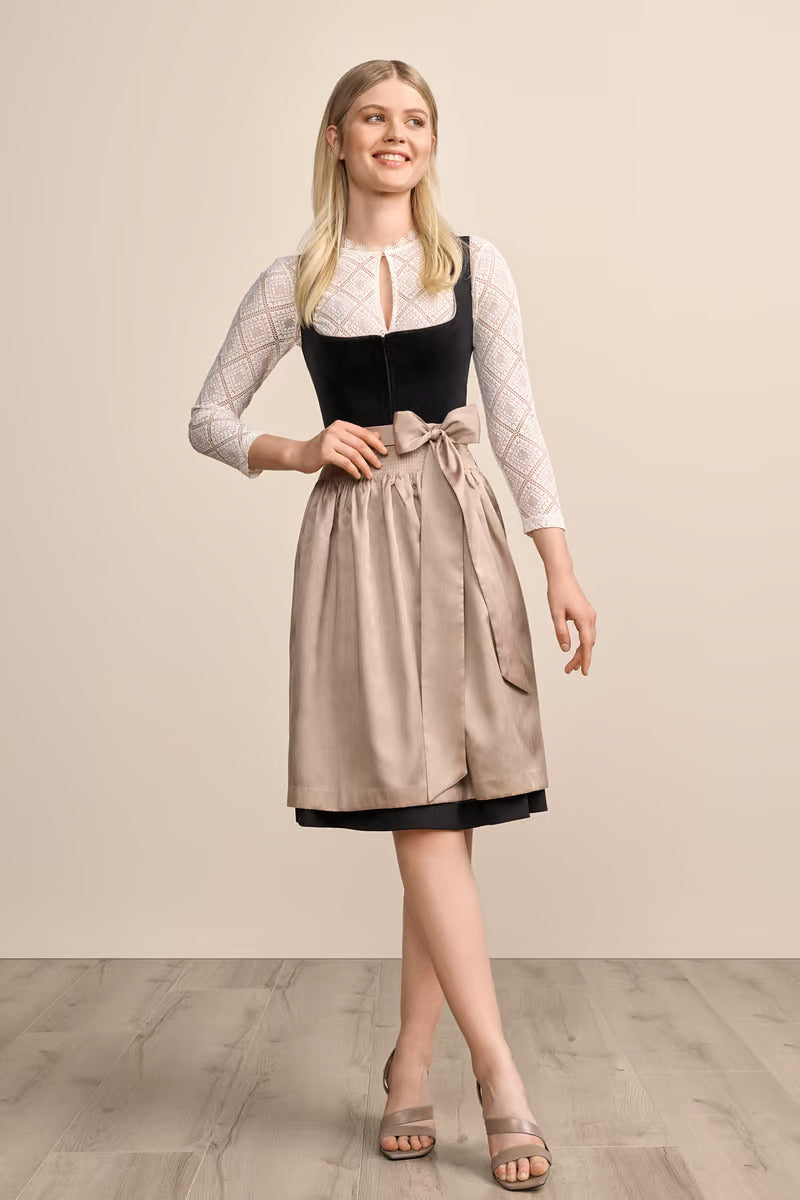 Kruger Midi Dirndl 2pcs. 60cm "Suzzane" black