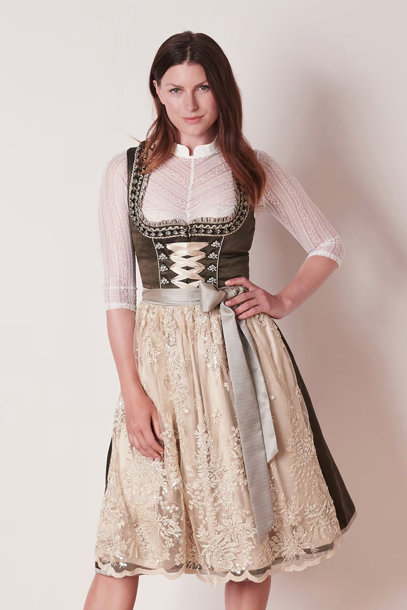 Kruger Long Dirndl 2pcs. 70cm "Anouk" grun (36)