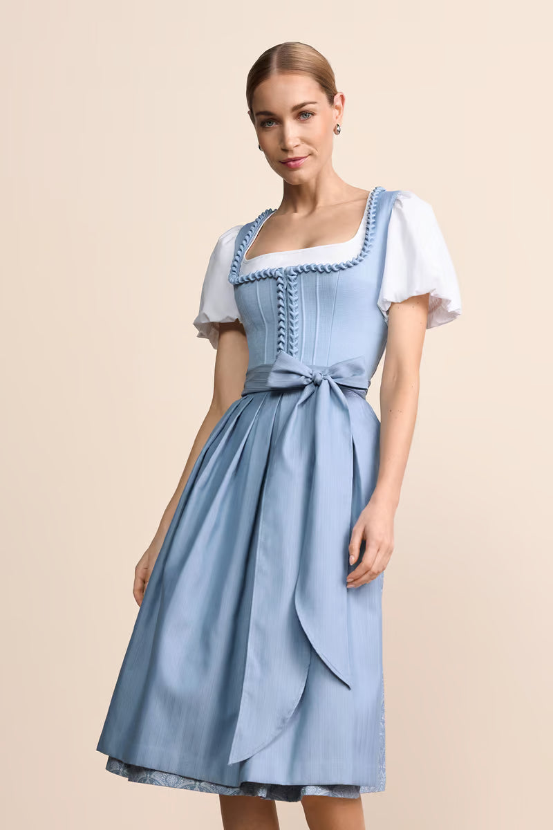 Kruger Lysara Long Dirndl, Light Blue — 70cm 2pc Set
