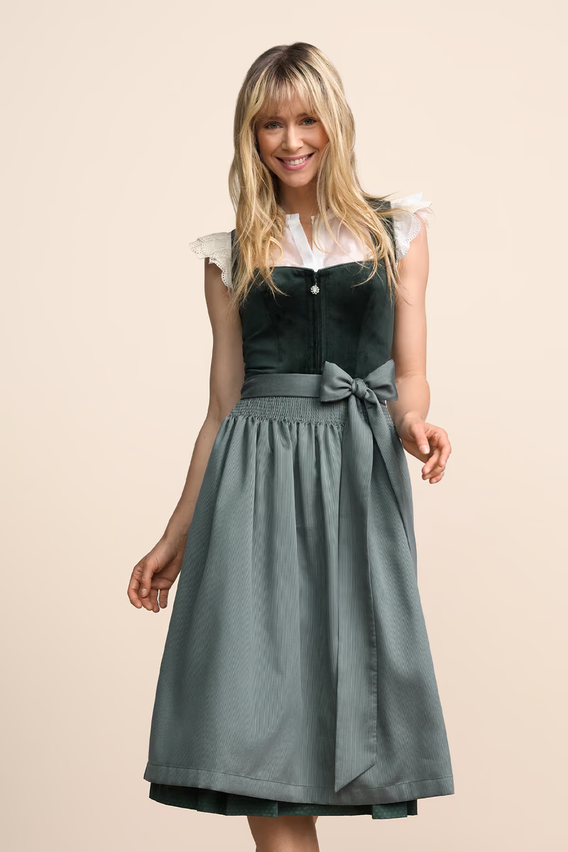 Kruger Long Dirndl 2pcs. 70cm "Avelyn" green