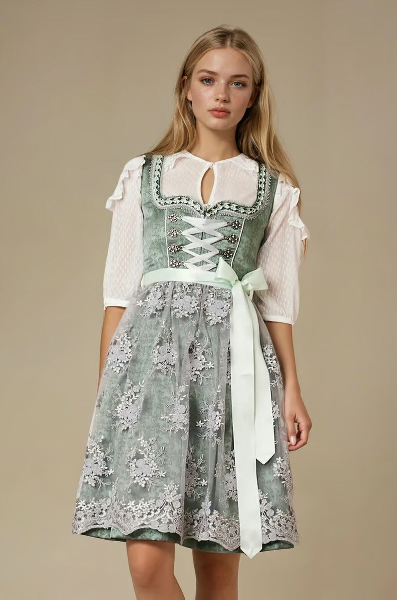 Kruger Mini Dirndl 2pcs. 60cm "Alara" green (38)