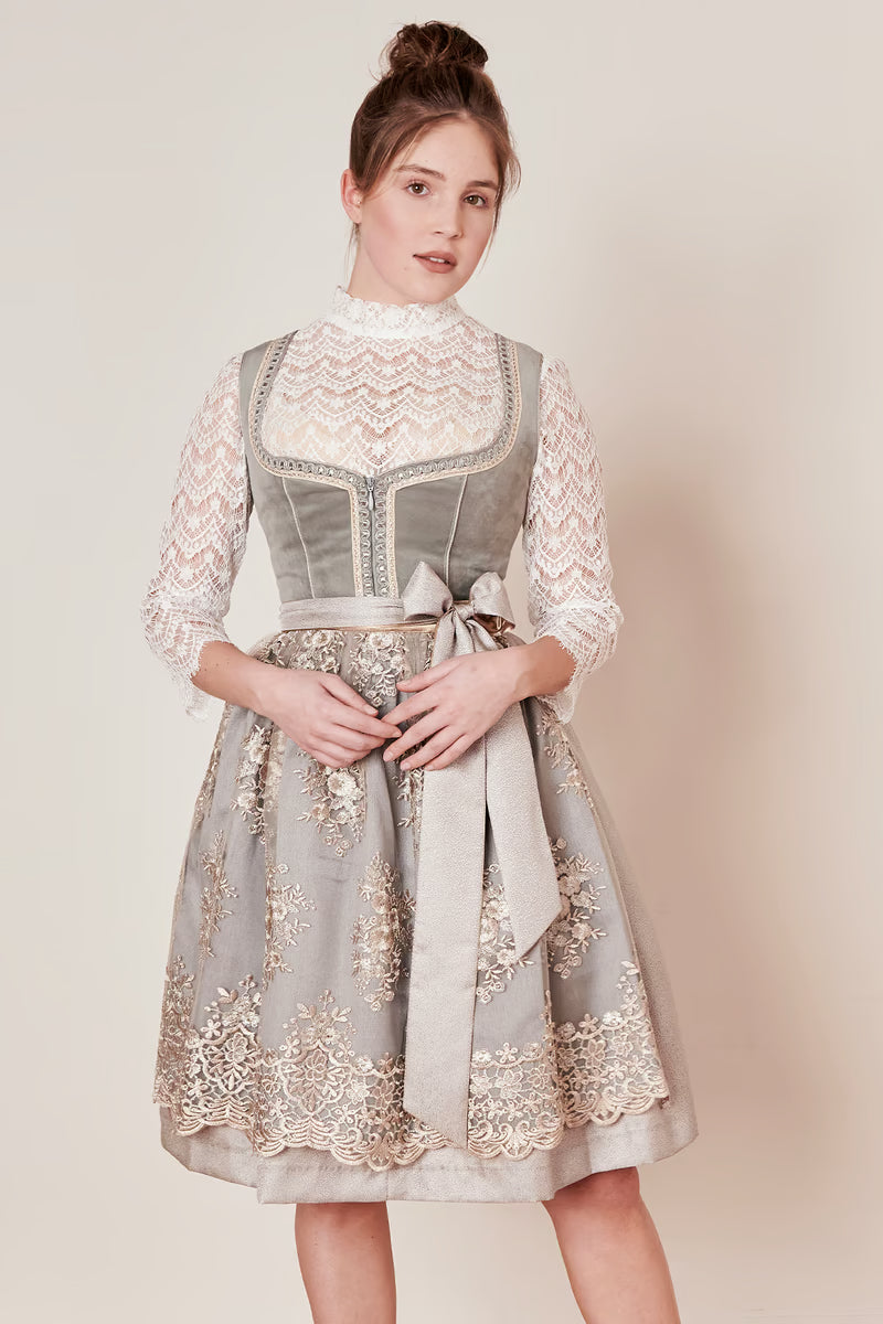 Kruger Aurea midi dirndl in grey, 60cm