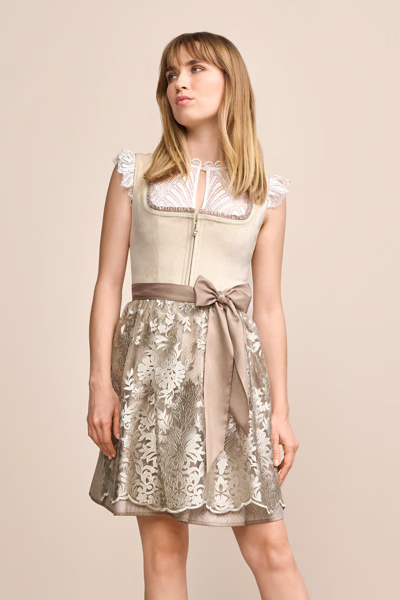 Kruger Mini Dirndl 2pcs. 50cm "Auri" beige (size 36)