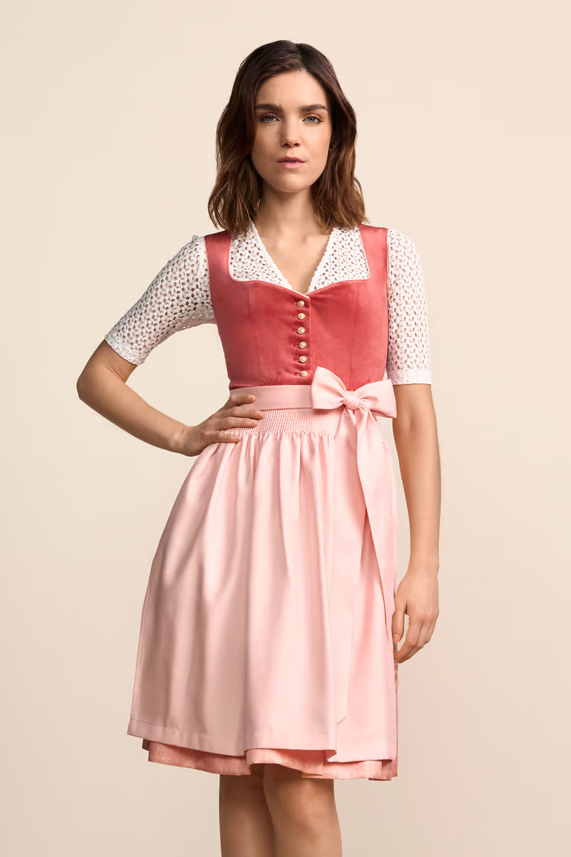 Kruger Midi Dirndl 2pcs. 60cm "Berina" red