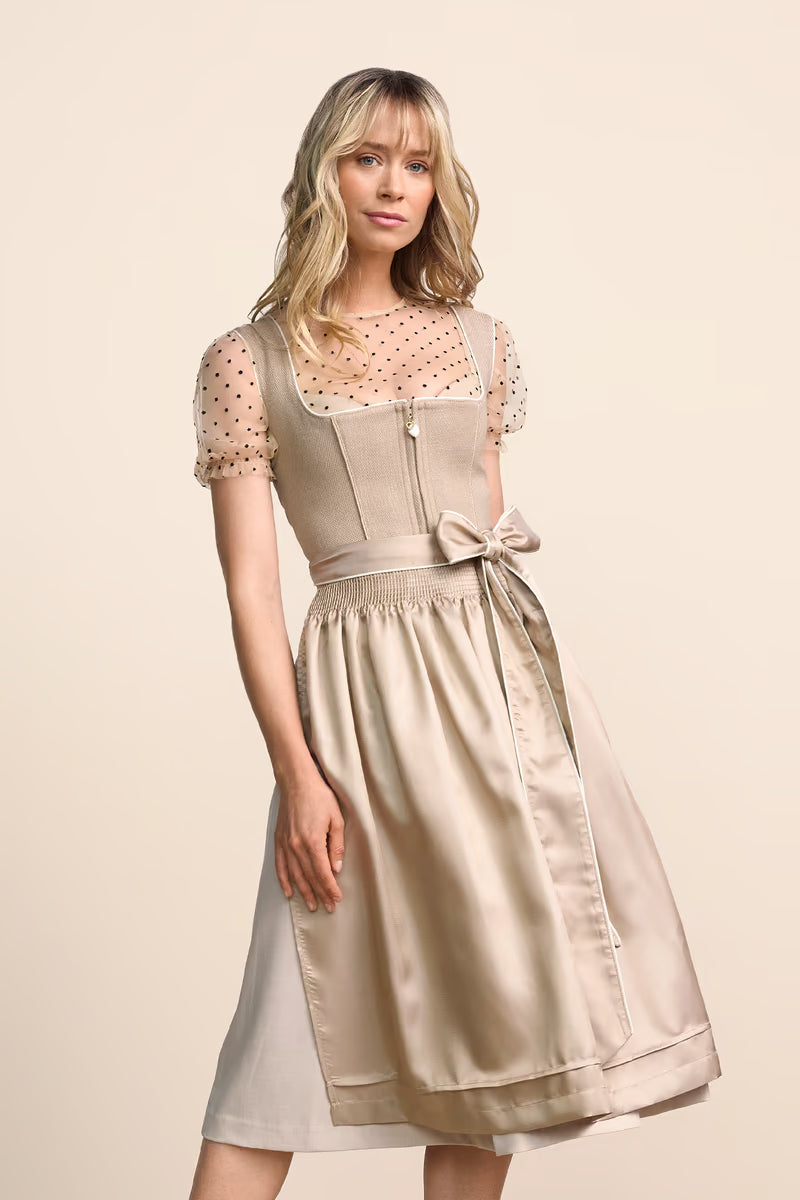 Kruger Long Dirndl 2pcs. 70cm "Elysara" beige