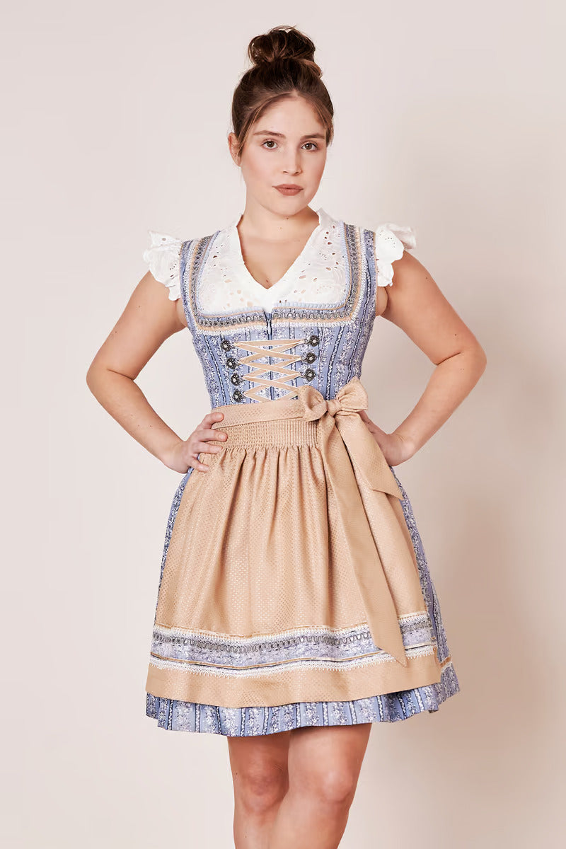 Kruger Mini Dirndl 2pcs. 50cm "Eike" blue (42)