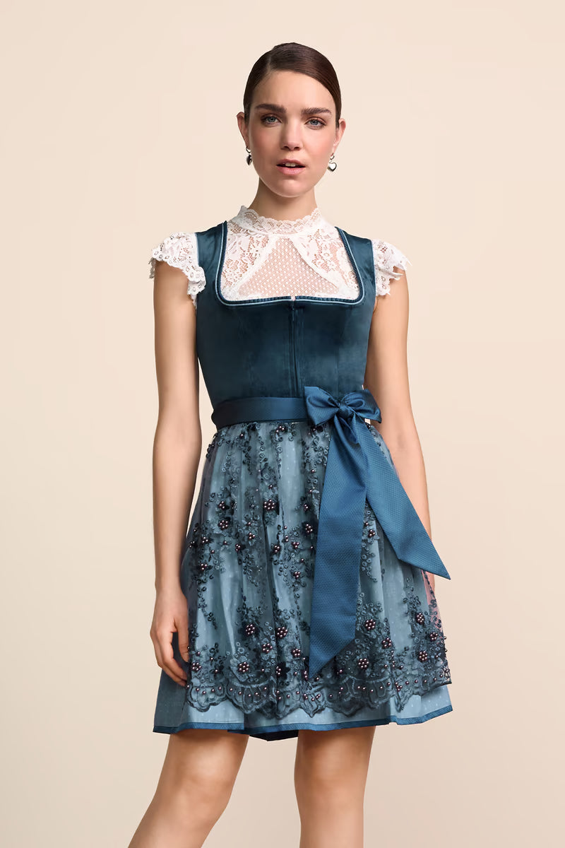 Kruger Mini Dirndl 2pcs. 50cm "Luriel" blue