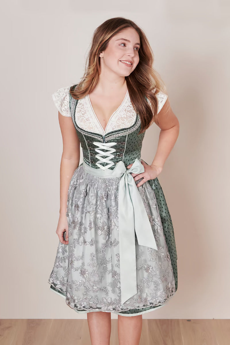 Kruger Midi Dirndl 2pcs. 60cm "Hira" green