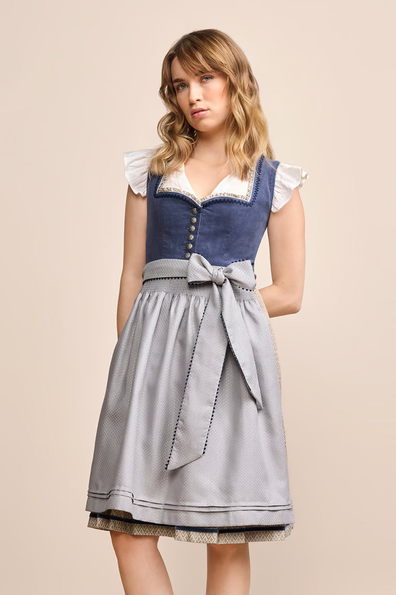 Kruger Mini Dirndl 2pcs. 50cm "Aleike" blue