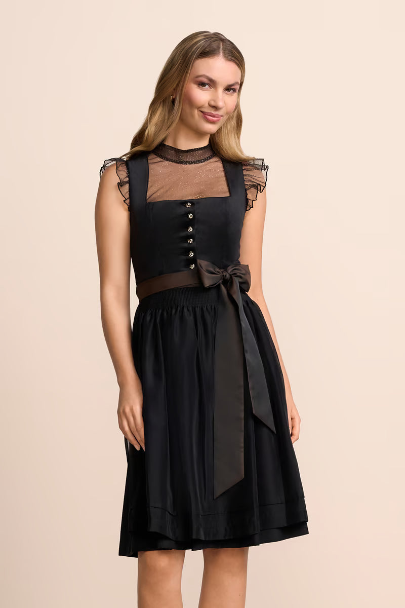 Kruger Tasmin Midi Dirndl, Black — 60cm 2pc Set