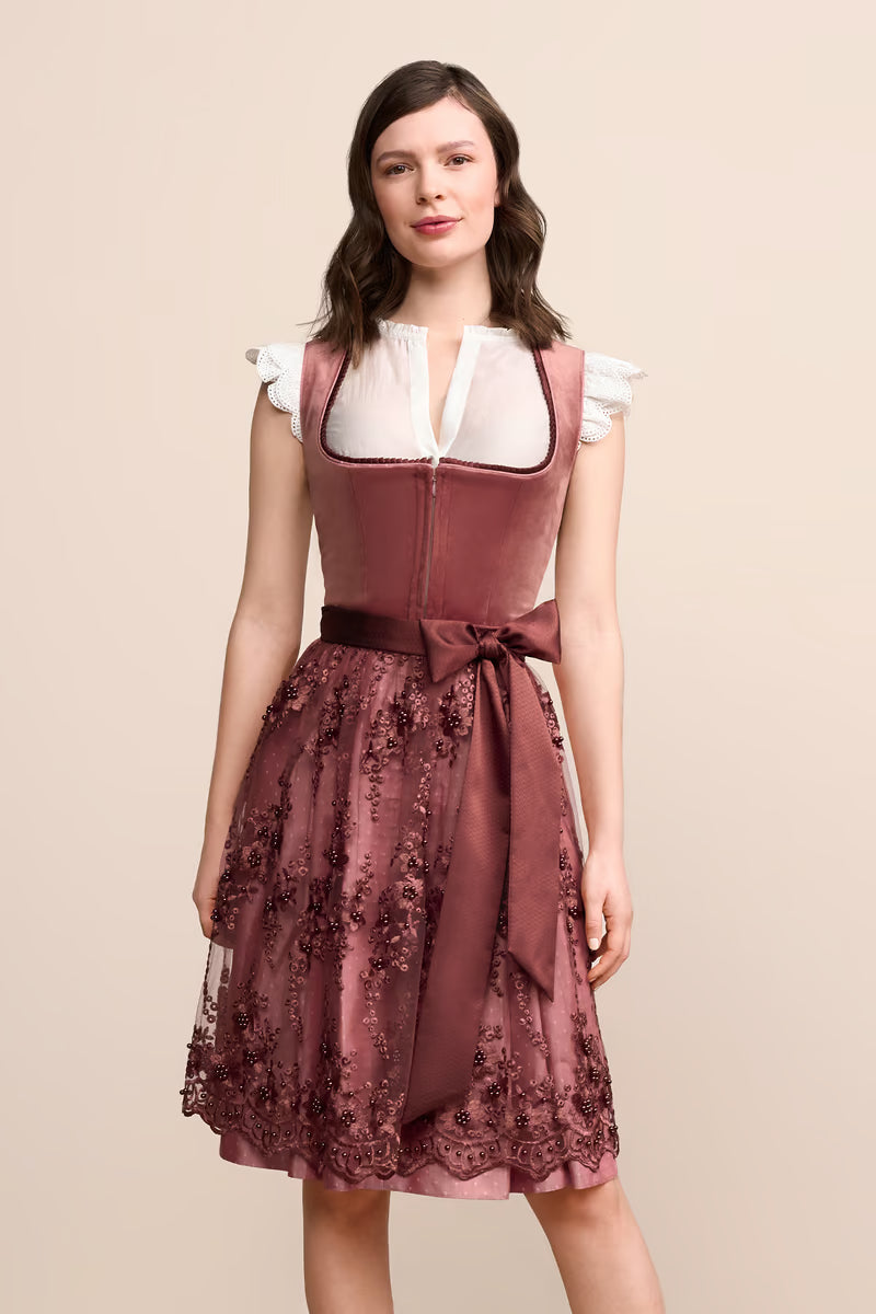 Kruger Kaelyn Midi Dirndl, Red — 60cm 2pc Set