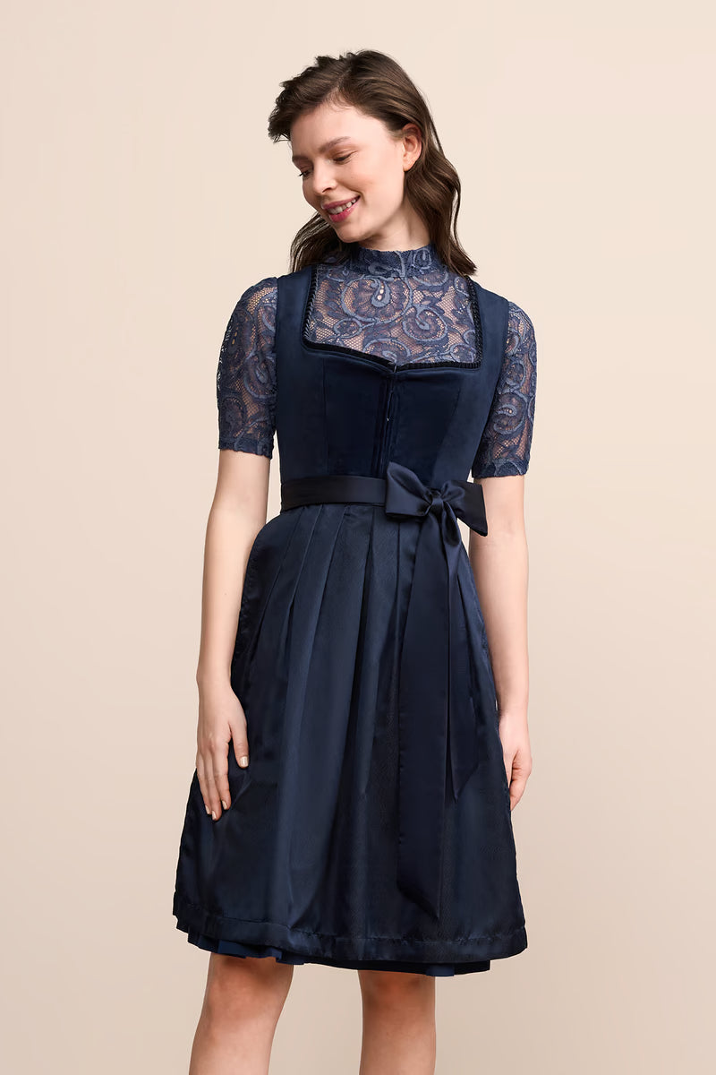 Kruger Elenora Midi Dirndl, Blue — 60cm 2pc Set