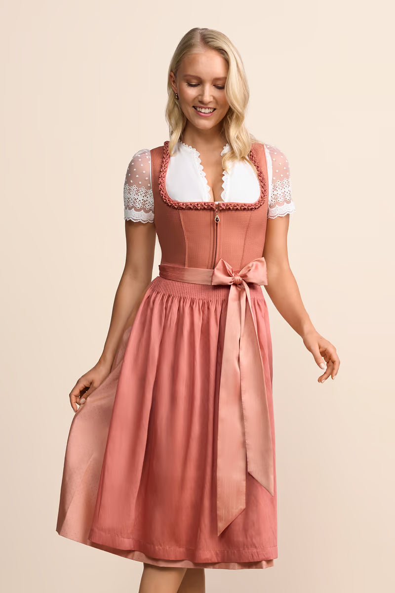 Kruger Long Dirndl 2pcs. 70cm "Aeloria" orange