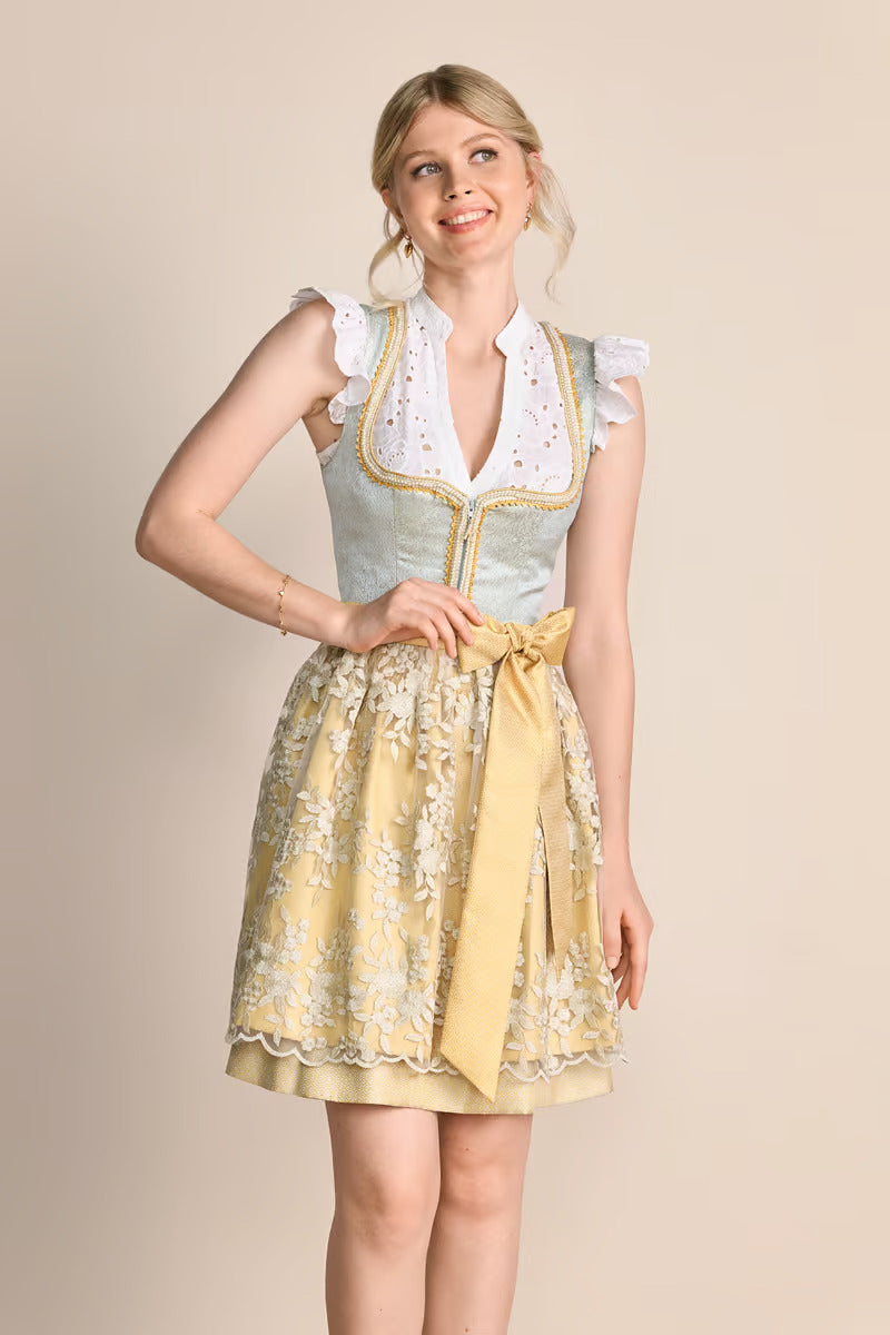 Kruger Mini Dirndl 2pcs. 50cm "Winnie" green (low stock) 32, 36