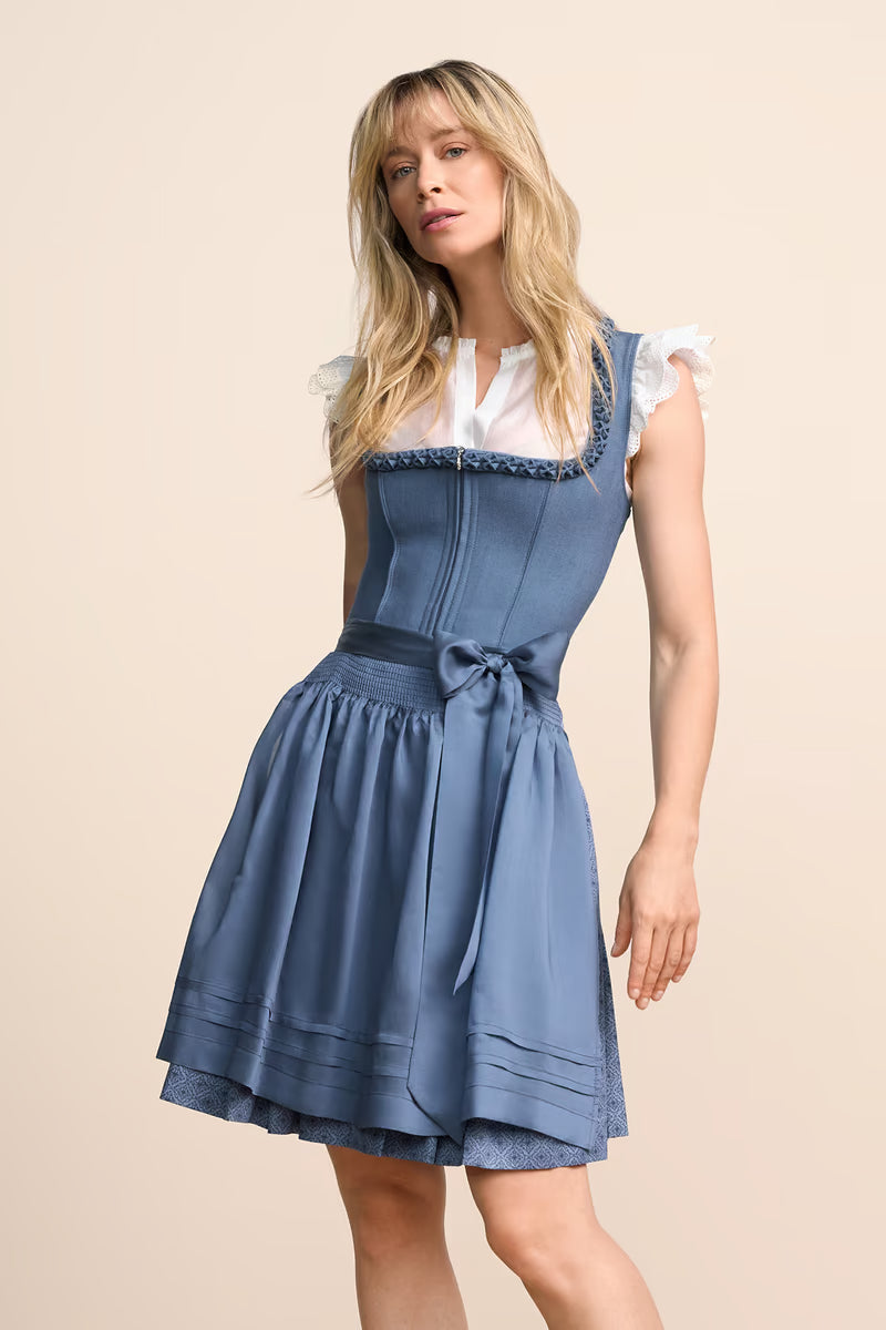 Kruger Mini Dirndl 2pc 50cm "Jocelyn" blue (38,42,44)