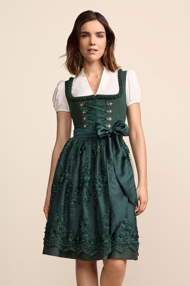 Kruger Danuta Midi Dirndl, Green — 60cm 2pc Set