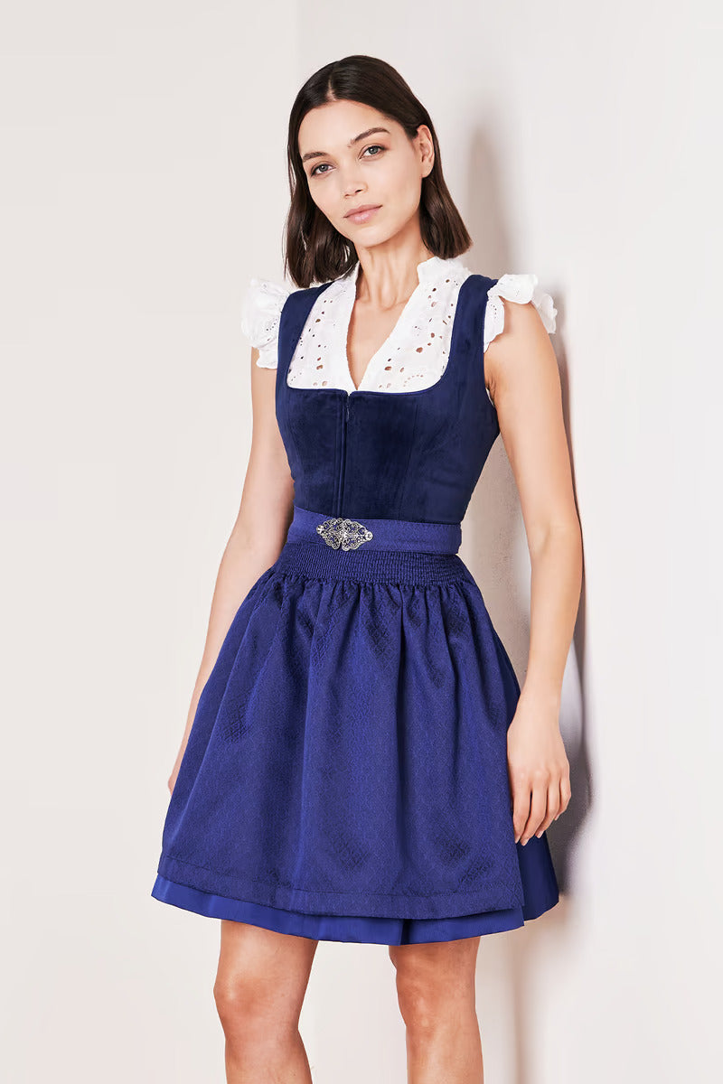 Kruger Mini Dirndl 2pcs. 50cm "Alisha" blue (36,38)