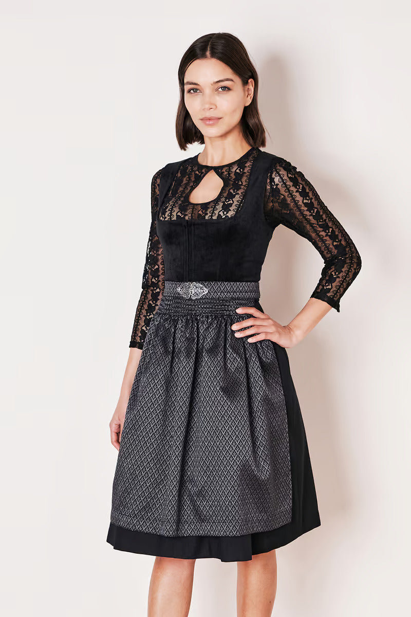 Kruger Midi Dirndl 2pcs. 60cm "Alisha" black