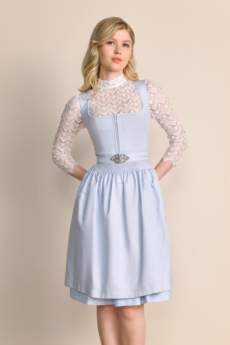 Kruger Midi Dirndl 2pcs. 60cm "Alisha" light blue (42)