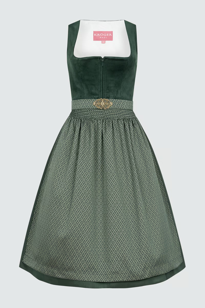 Kruger Long Dirndl 2pcs. 70cm "Alisha" green