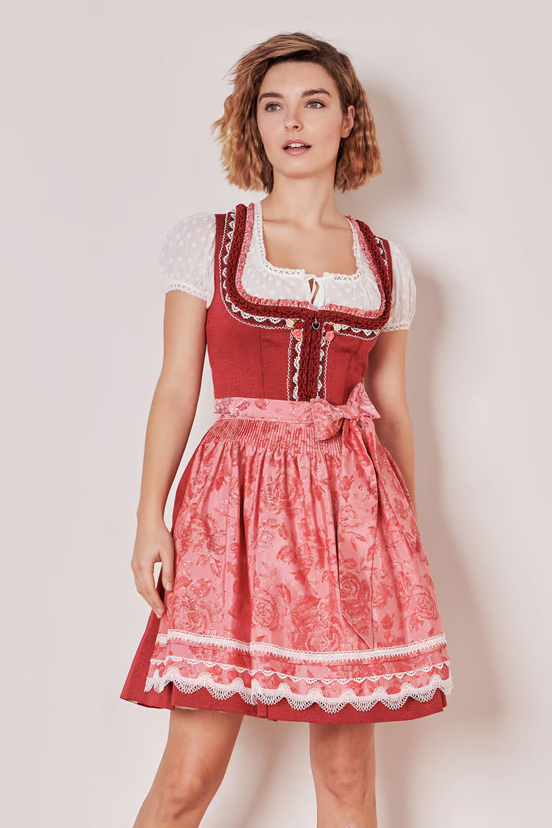 Kruger Mini Dirndl 2pcs. 50cm "Ulrika" red (32,38,40)